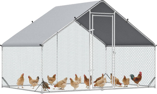 Walk In Galvanised Chicken Run Outdoor Pet Playpen with Cover 4–6 Hens
