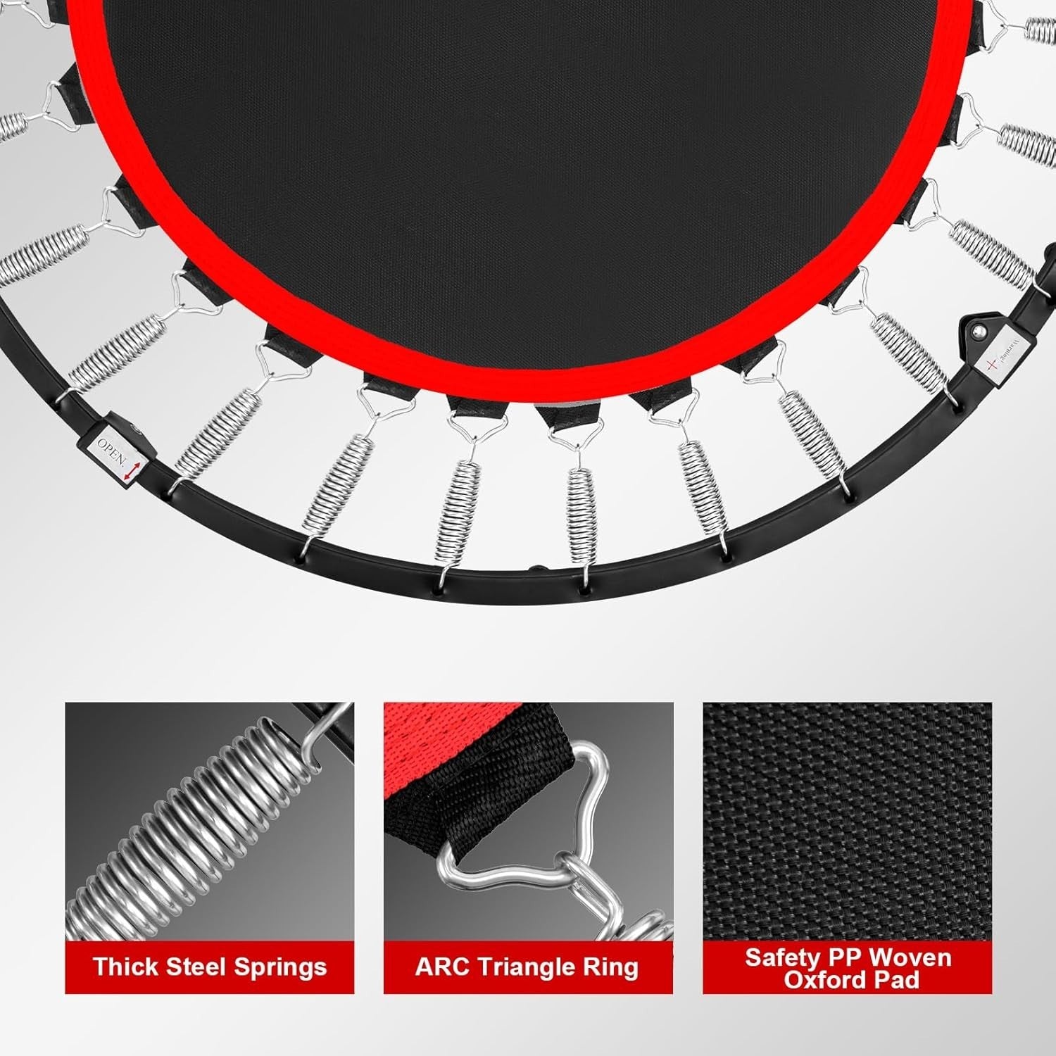 48in Foldable Exercise Trampoline Heavy Duty Rebounder 220KG