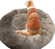 XXXL Calming Donut Dog Bed 120cm Washable Non Slip Brown