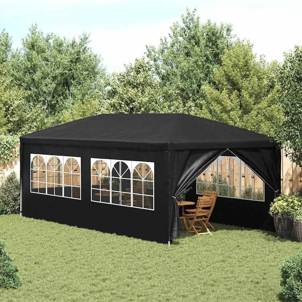 3x6m Anthracite Party Tent Gazebo Marquee Garden Canopy with Sides & Door