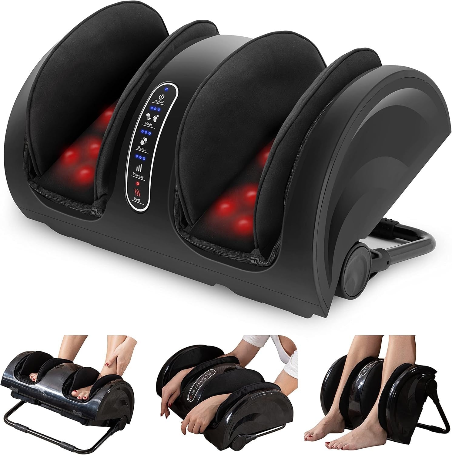 Shiatsu Foot & Calf Massager with Heat, Deep Kneading Leg Massager