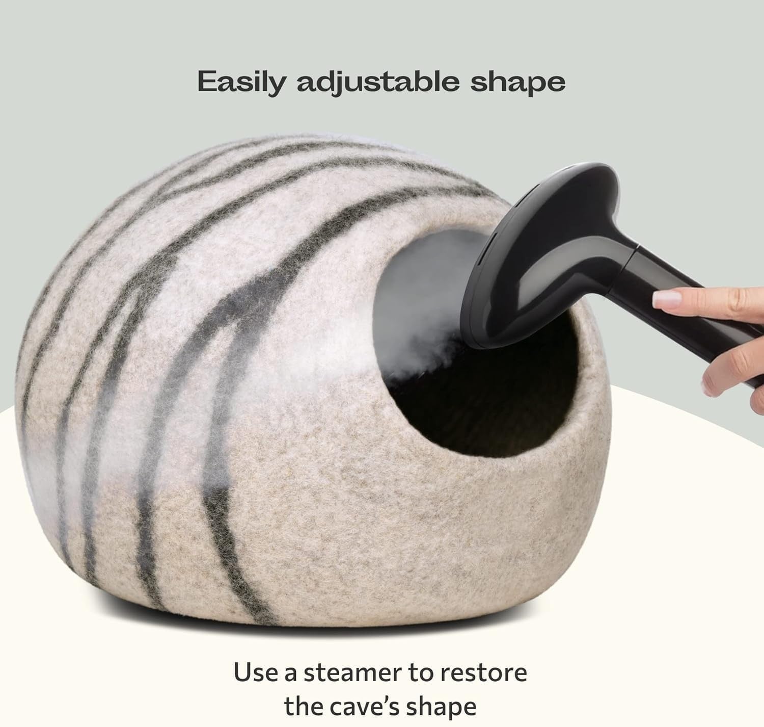 Felt Cat Cave Bed Handmade Merino Wool Indoor Cat House Medium