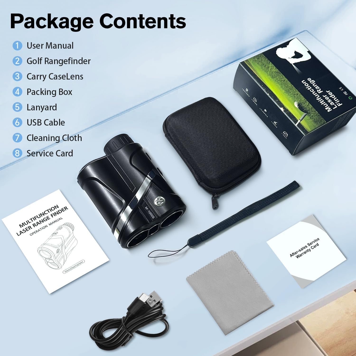 Golf Range Finder 1200 Yards Slope Flag Lock Rechargeable