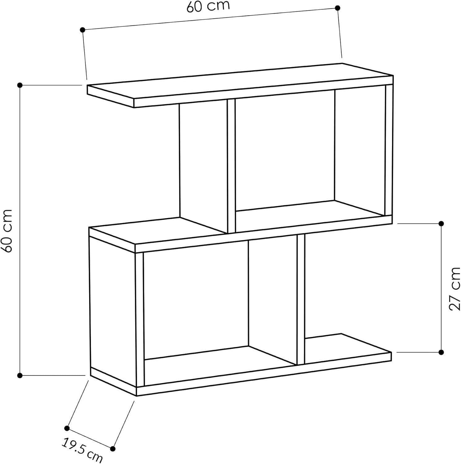 2 Tier Storage Side Table White - Slim Space-Saving Organizer 60x60x19.5cm