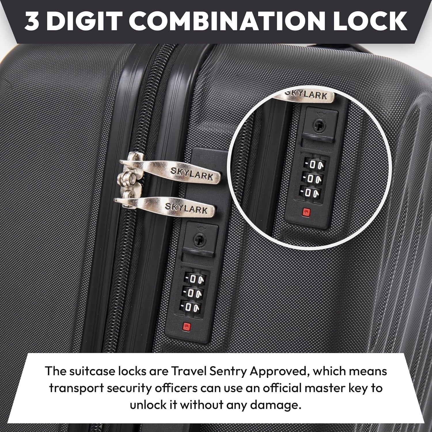 Lightweight Medium Check In Suitcase 24 Inch ABS Hard Shell 4 Spinner