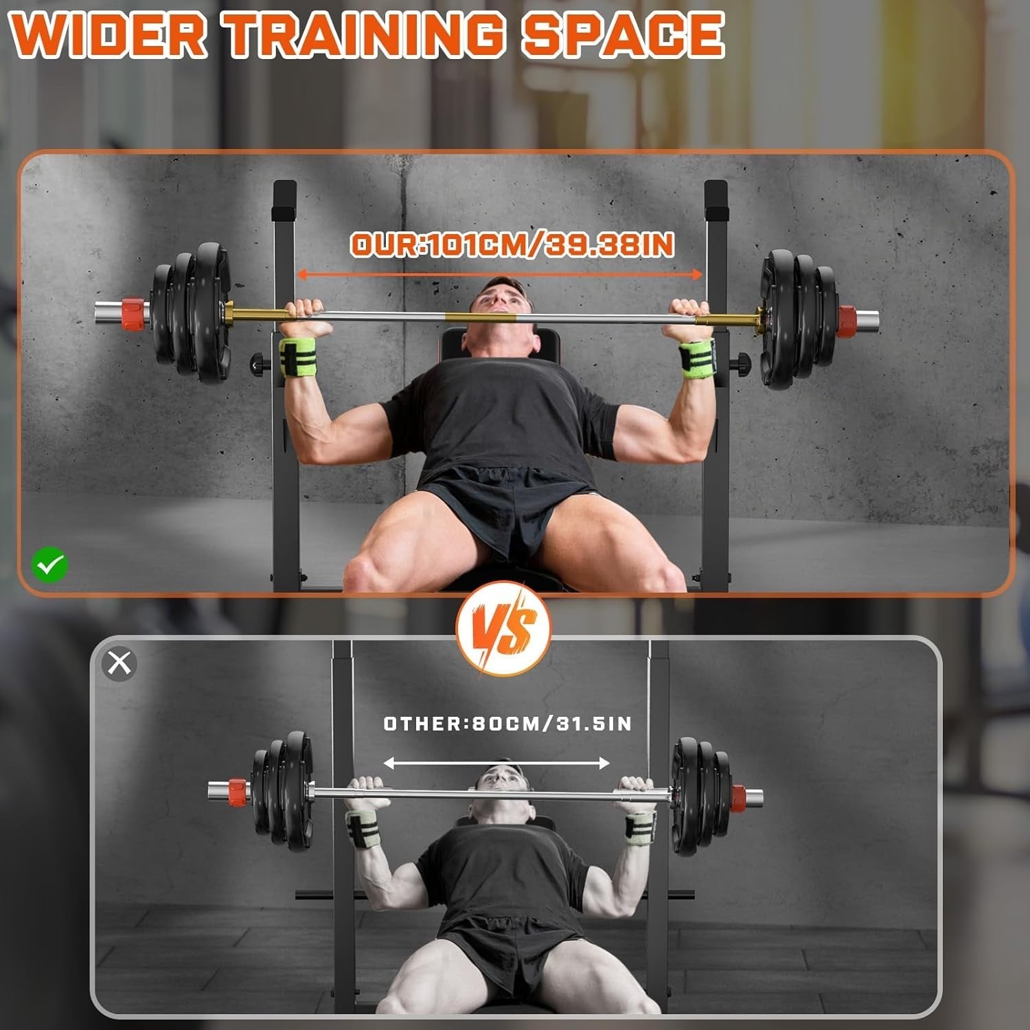 5-in-1 Bench Press & Squat Rack 770lb Adjustable Home Gym System