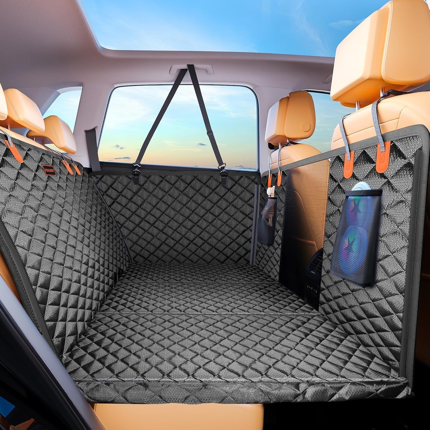 Dog Back Seat Extender Car Bed Waterproof Hard Bottom Non Slip Cover