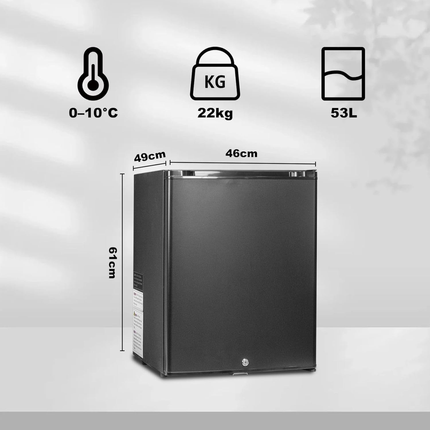 53L 12V 240V Campervan Fridge Caravan Van RV Silent Freezerless Black