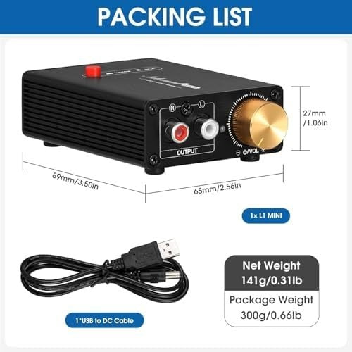 Mini Stereo Line Booster L1 MINI Preamp 20dB Gain with Volume Control