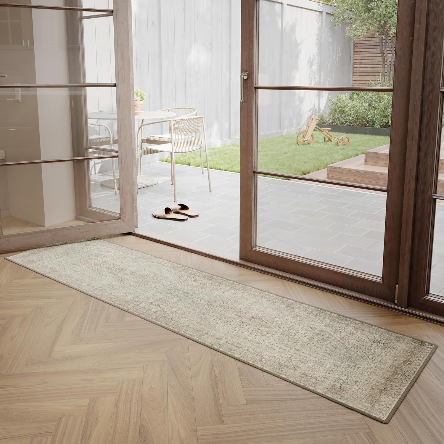 Washable Runner Rug 60x240cm Non-Slip Soft Hallway Kitchen Bedroom Long Mat