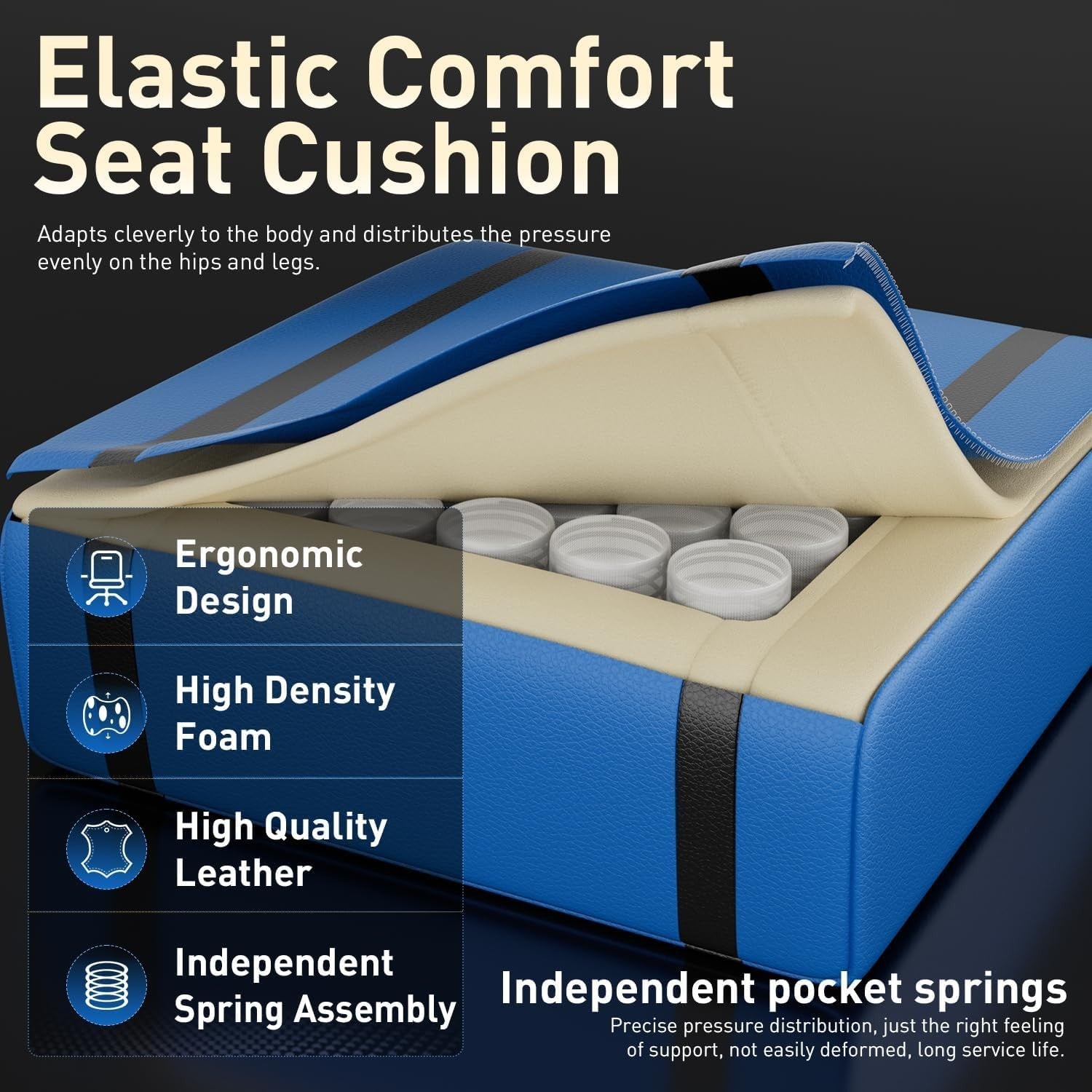 Massage Gaming Chair, Gaming Chair With Footrest Ergonomic Computer Chair for Ad