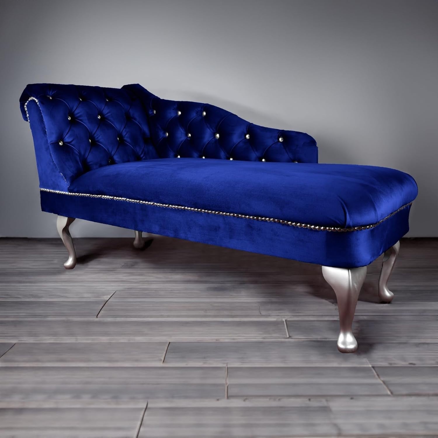 Tufted Royal Velvet Chaise Lounge Sofa Left Hand – Handmade, Compact & Elegant