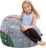 Kids Bean Bag Chair, Glow in the Dark Dinosaur Sofa, Portable, Machine Washable