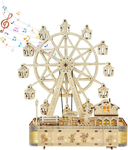 3D Wooden Marble Run Puzzle for Adults - Hand Cranked Mechanical Kit