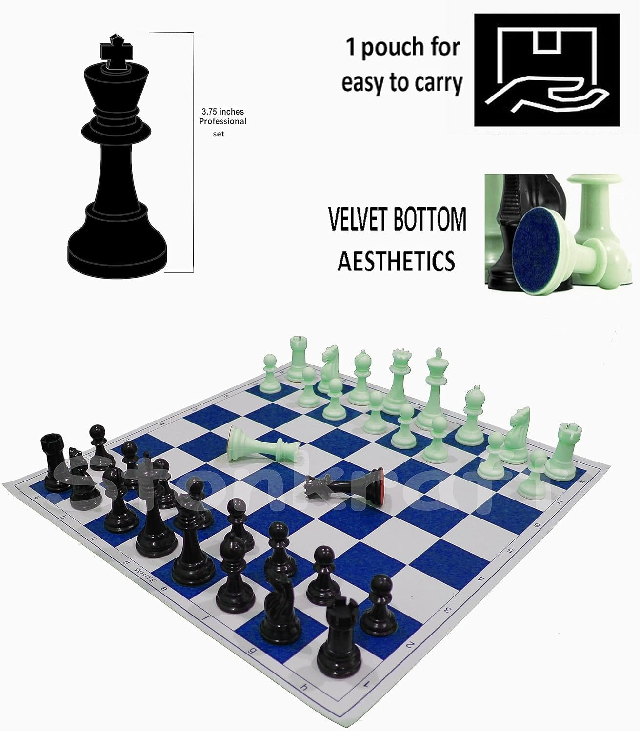 16" Wooden Chess Board | 16×16 Rosewood Board Only | Premium Hand-Carved Squares