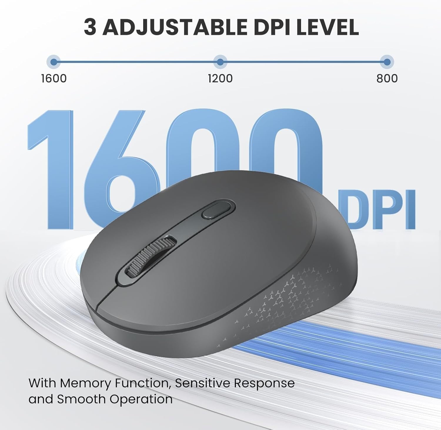 Dual Mode Bluetooth Wireless Mouse Silent 1600 DPI Ergonomic Laptop PC