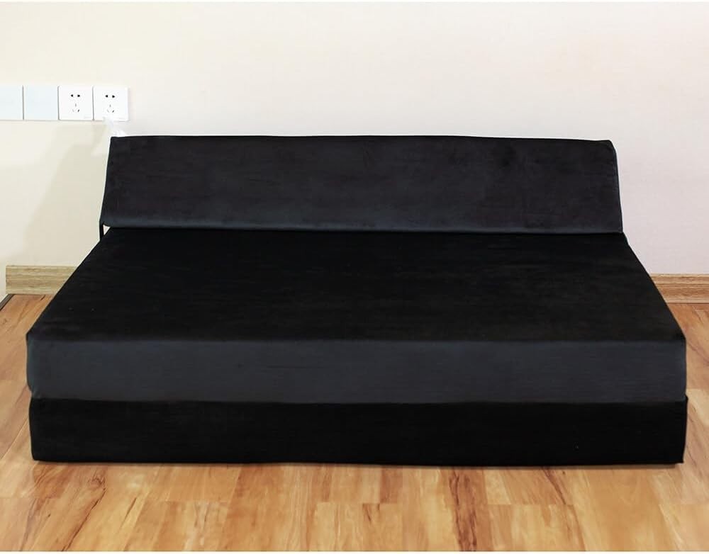 Double Fold-Out Sofa Bed | Plush Velvet Z-Futon Mattress for Living Room