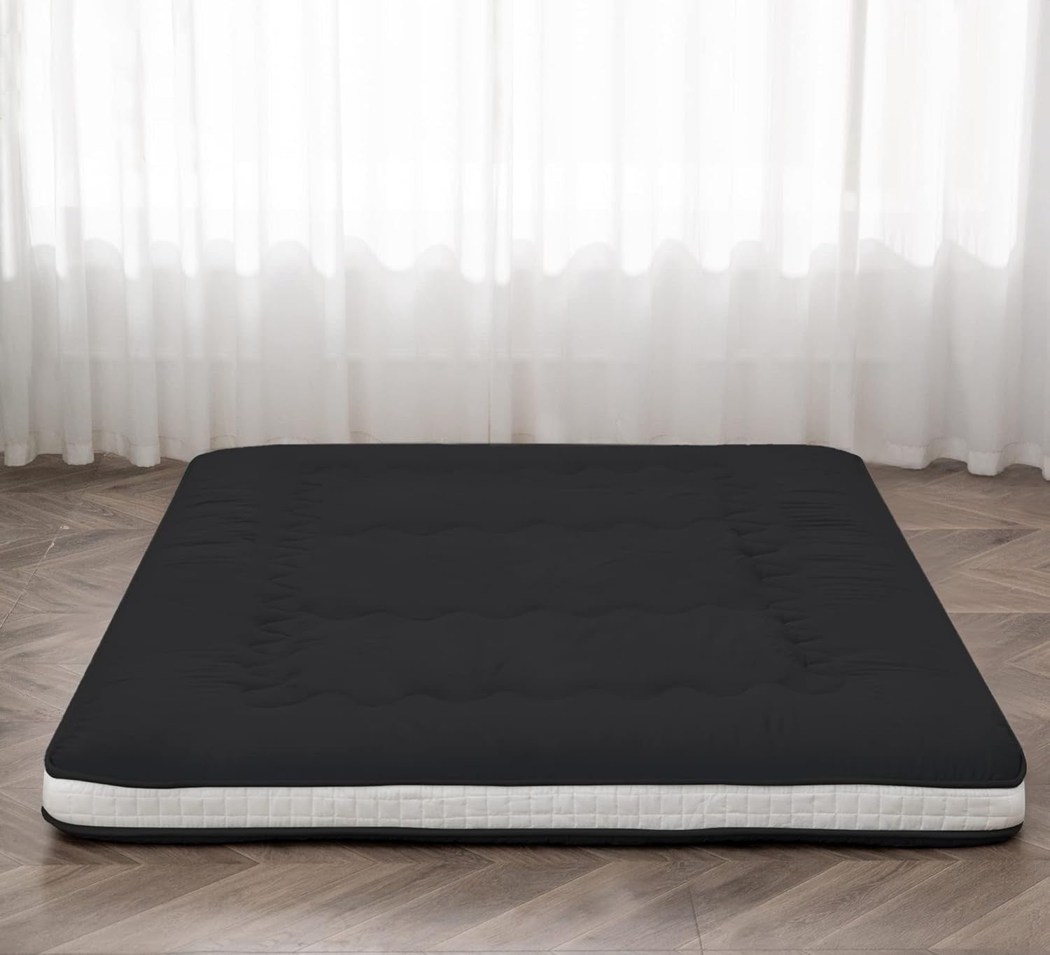 Extra Thick Japanese Floor Futon Mattress Queen | Foldable Guest Bed