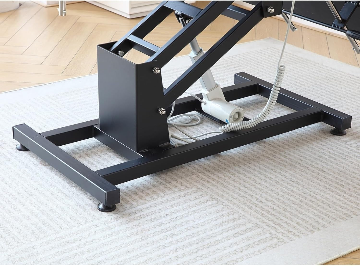Electric 3-Section Beauty Massage Bed w/ Head Cushion & Swivel Stool Black
