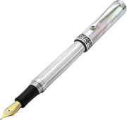 Luxury White Mother of Pearl Fountain Pen Medium-Fine Nib Refillable 148mm
