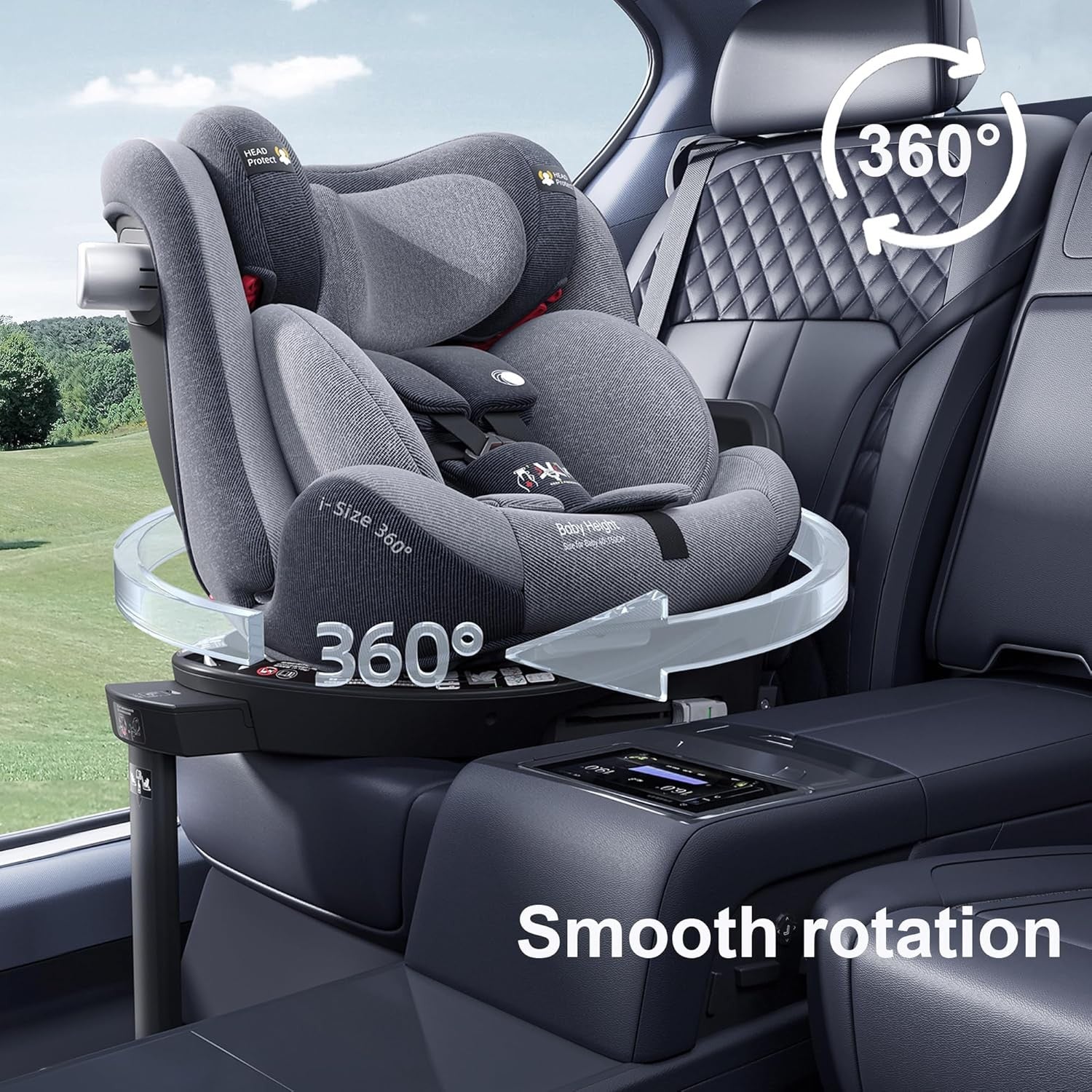 360° Swivel i-Size Baby Car Seat ISOFIX 40–150cm Newborn to 12 Years