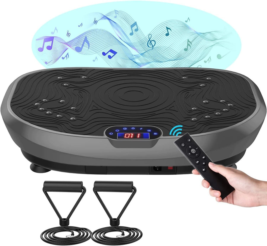 Grey Vibration Plate Exercise Machine Whole Body Workout 120 Levels