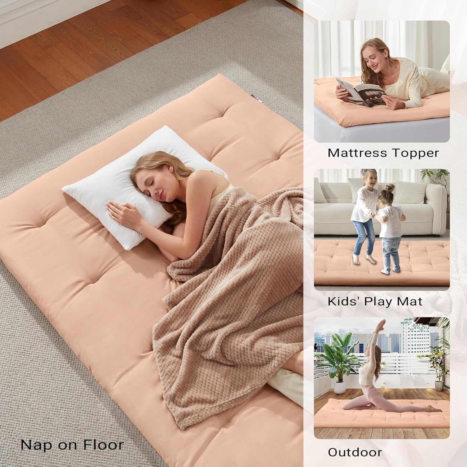 Queen Floor Futon Mattress 2.5" Foam Foldable Tatami Bed Lounge Mat