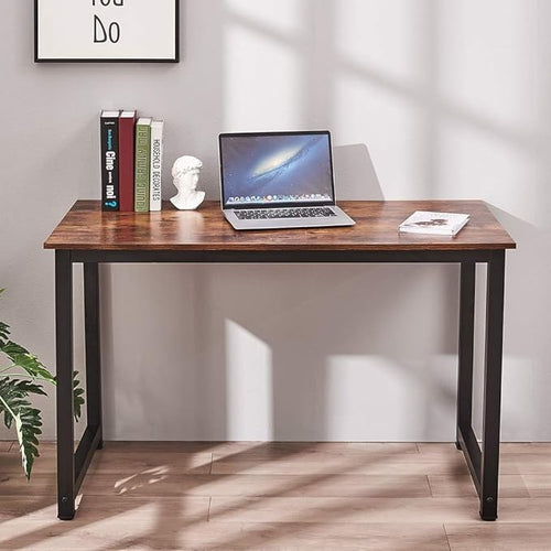 Compact Computer Desk Rustic Brown Laptop Table Home Office Study