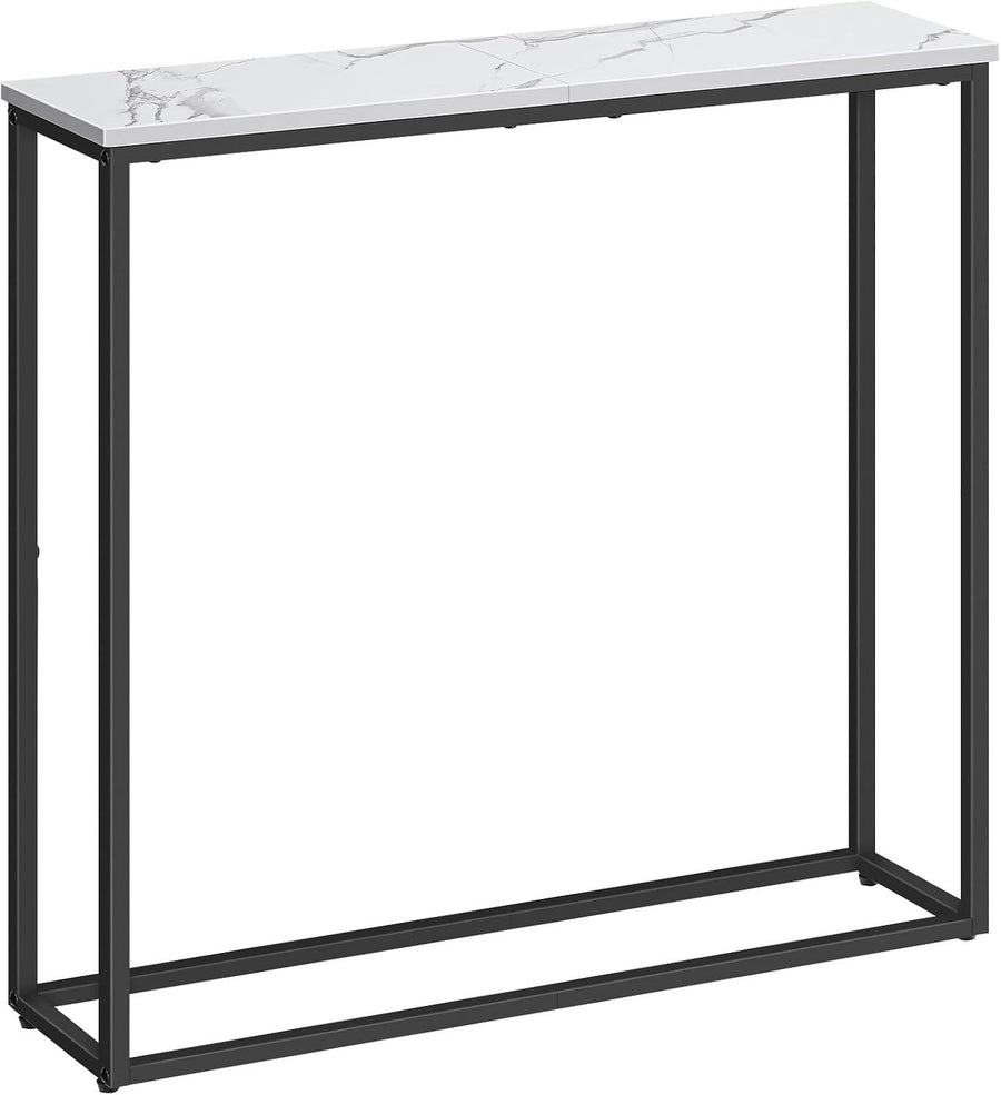 Slim Console Table with Marble Top & Metal Frame – Perfect for Hallways