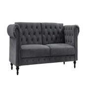 Dark Grey Velvet Chesterfield 3 Seater Sofa Bed Click Clack