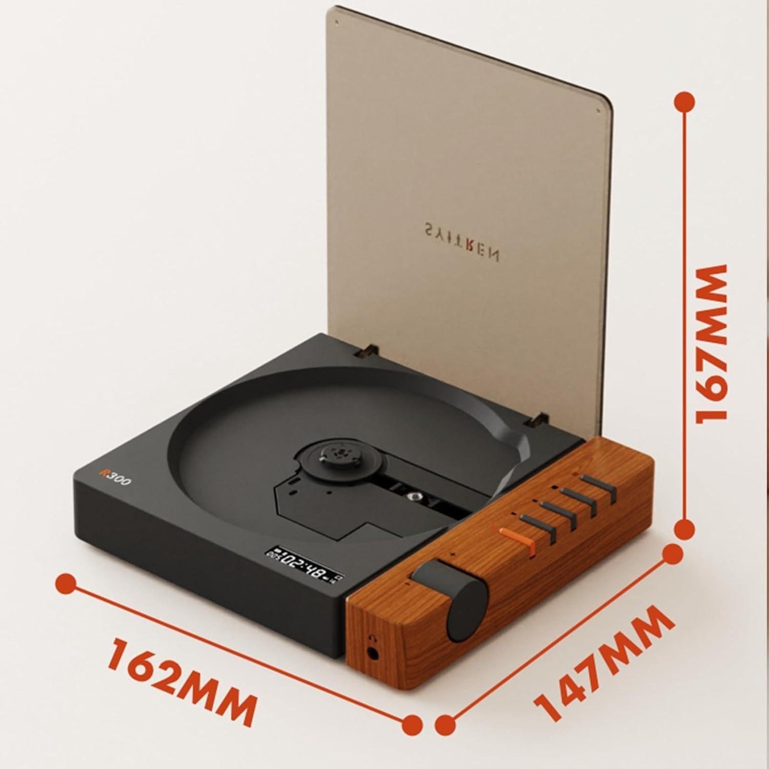 Portable Retro CD Player Bluetooth SPDIF Out Rechargeable Vintage