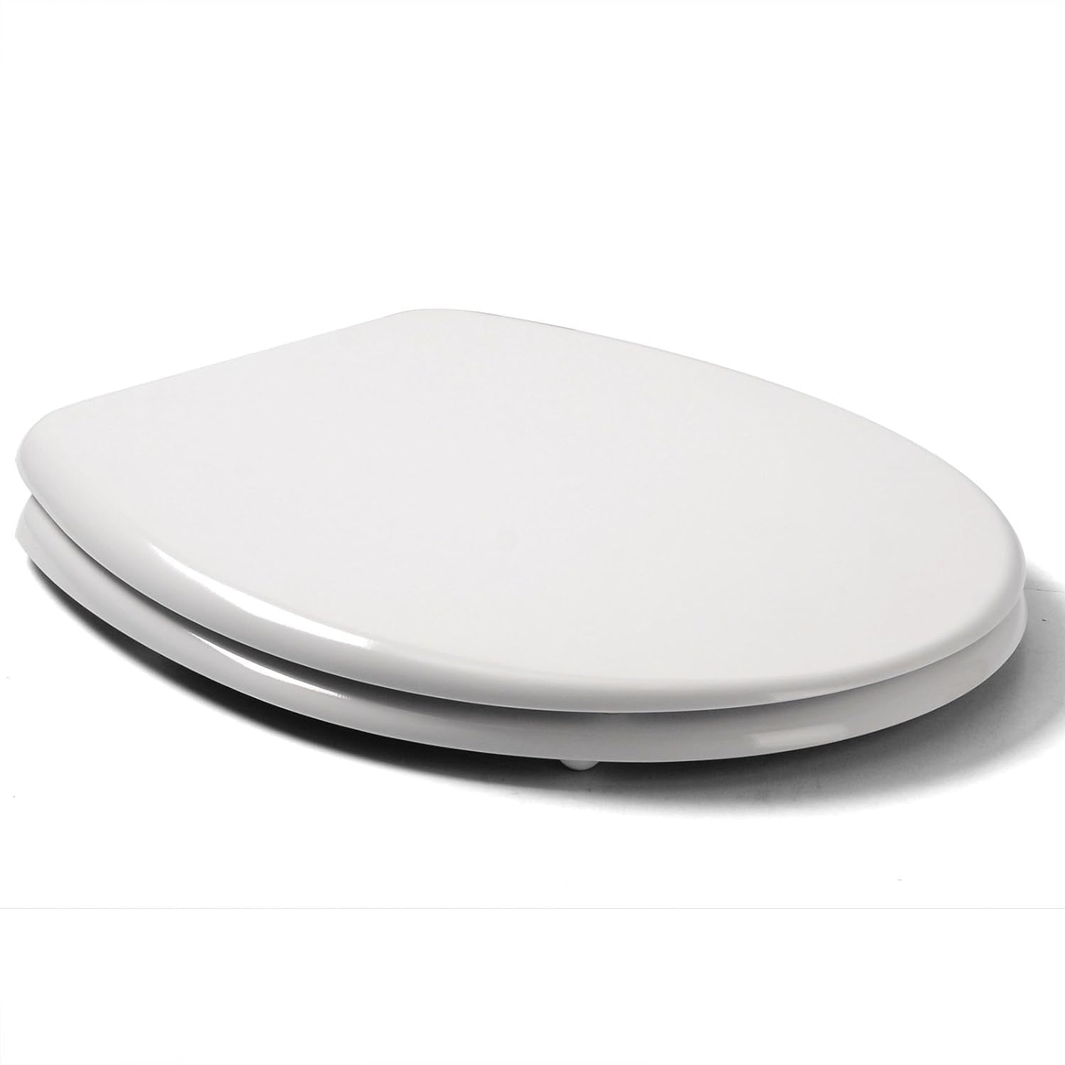 Premium Soft Close Toilet Seat O-Shape Duroplast Adjustable Hinges White 45x37cm
