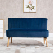 Velvet 2 Seater Sofa High Back Compact Couch for Lounge Office Bedroom