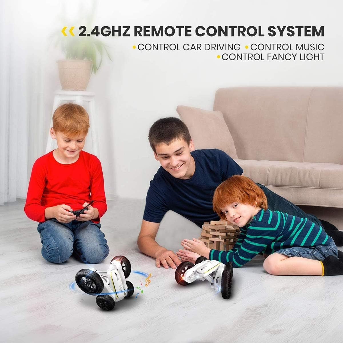 4WD Spider RC Stunt Car for Kids, 360° Flip Double-Sided Remote Control Car