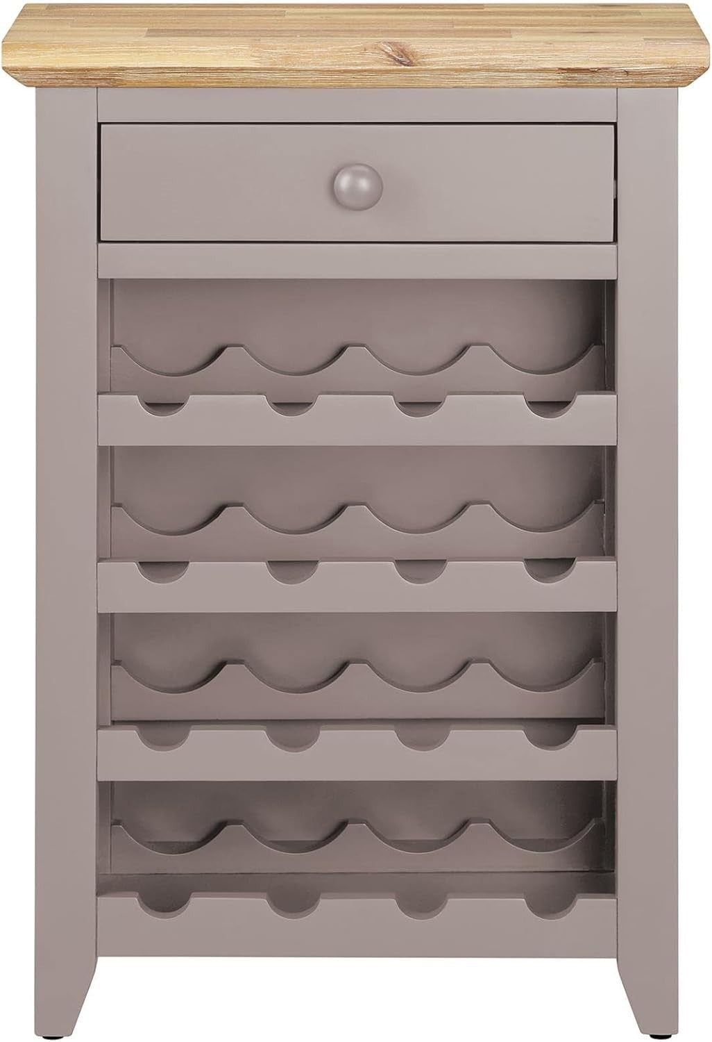 Truffle Wine Rack Side Cabinet with Drawer | Holds 16 Bottles | Solid Wood