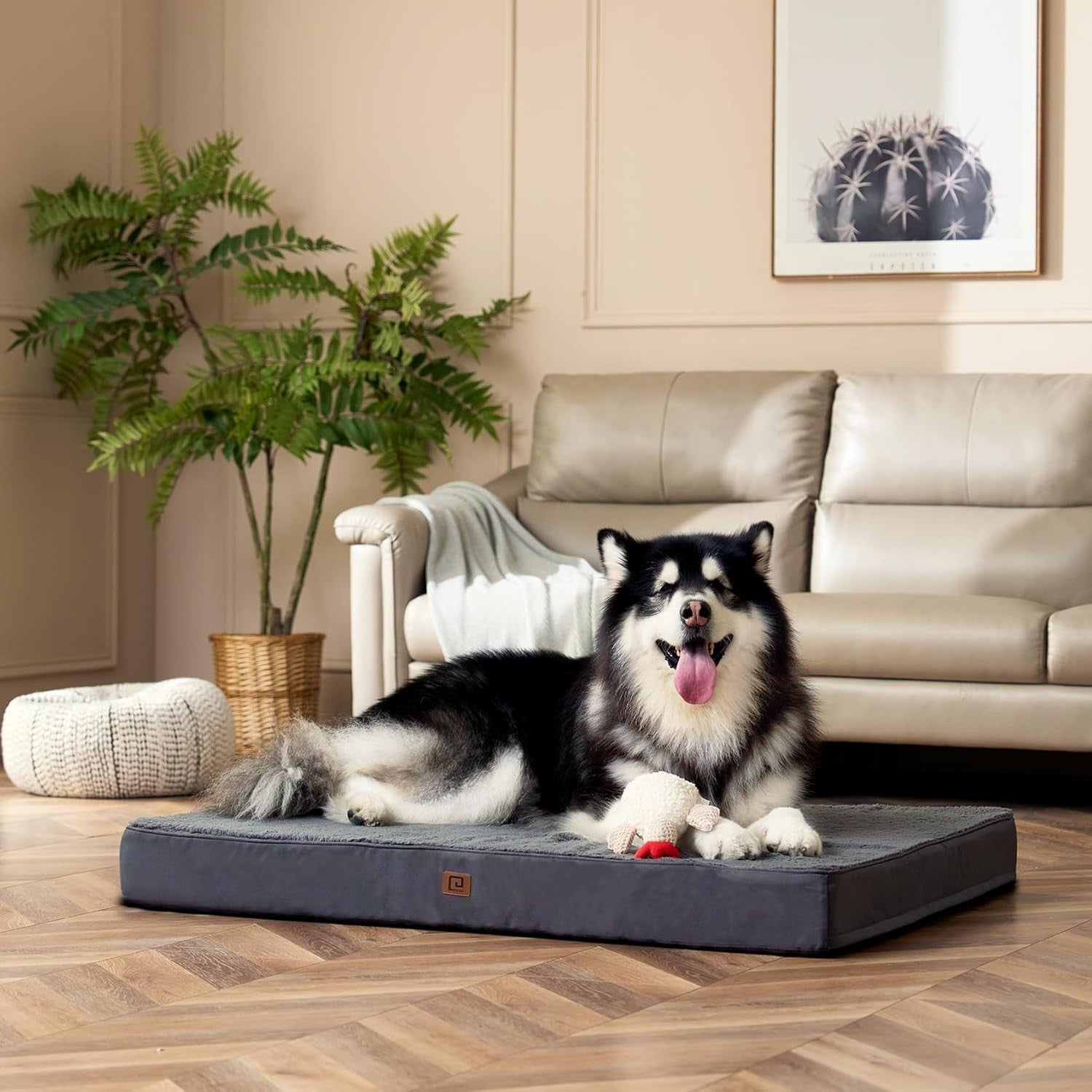 XL Orthopedic Dog Bed Mattress Egg Crate Foam 104x68x9cm Grey