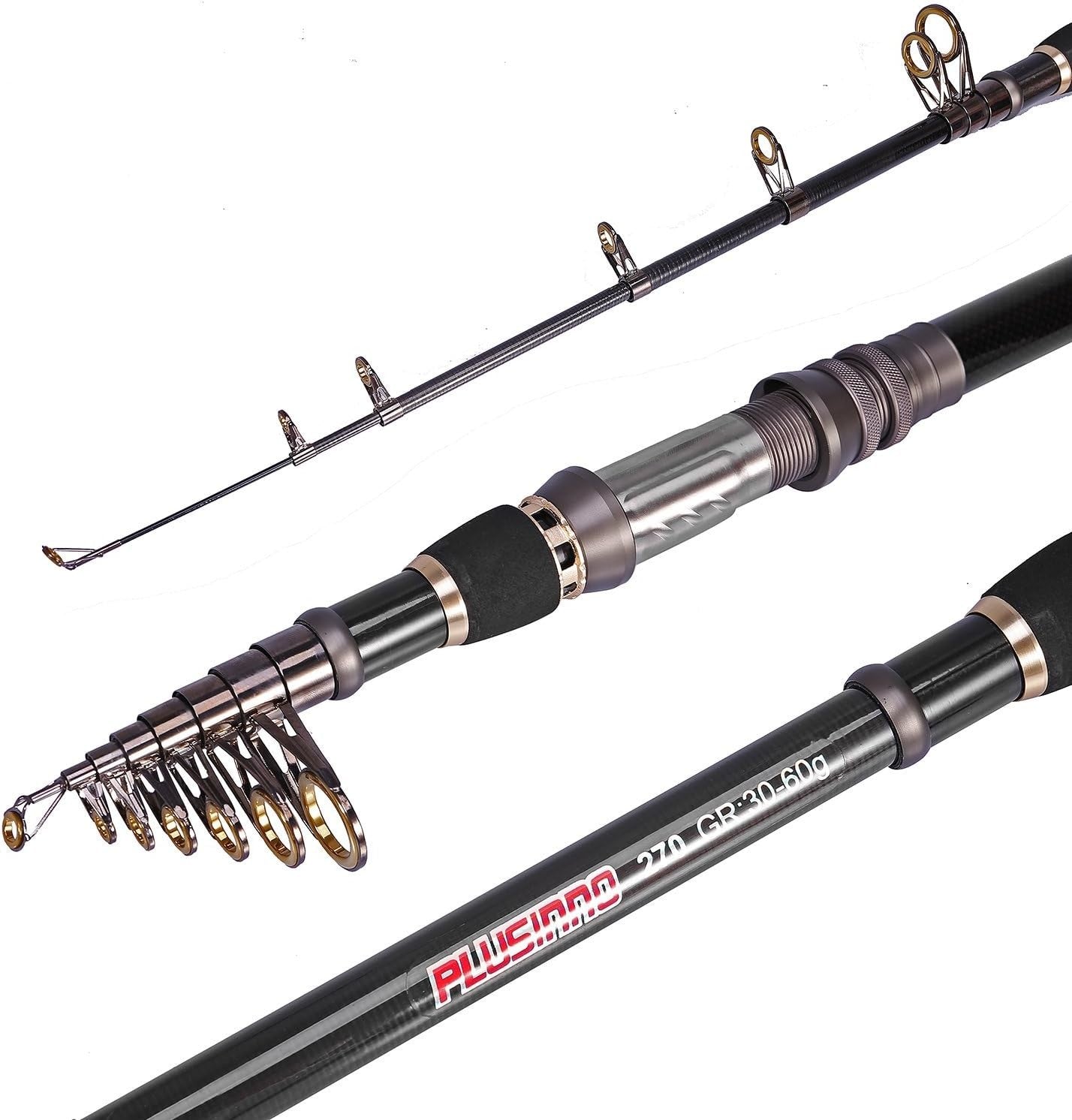 Telescopic Fishing Rod 2.7M Carbon Fiber Travel Rod Portable Spinning
