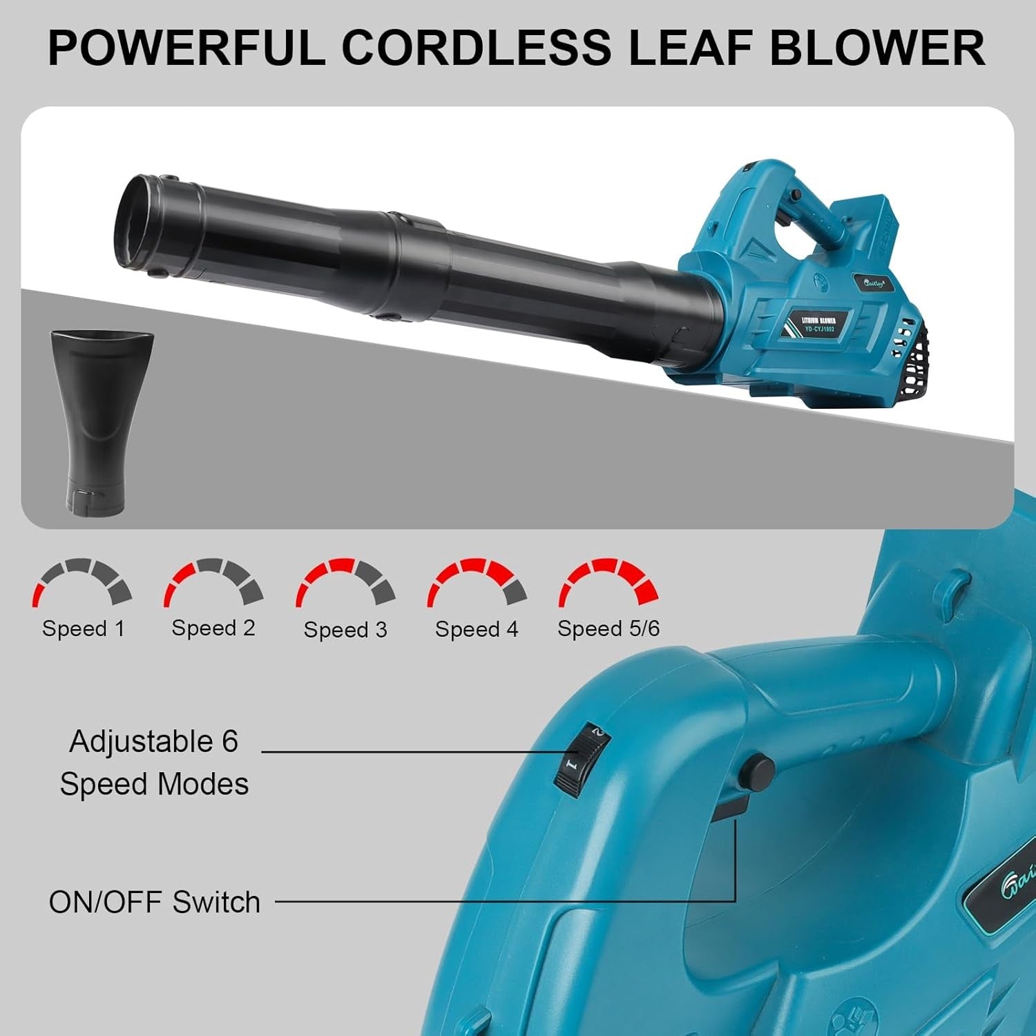 Cordless Leaf Blower 18V Battery Compatible Pro Power Lightweight Handheld
