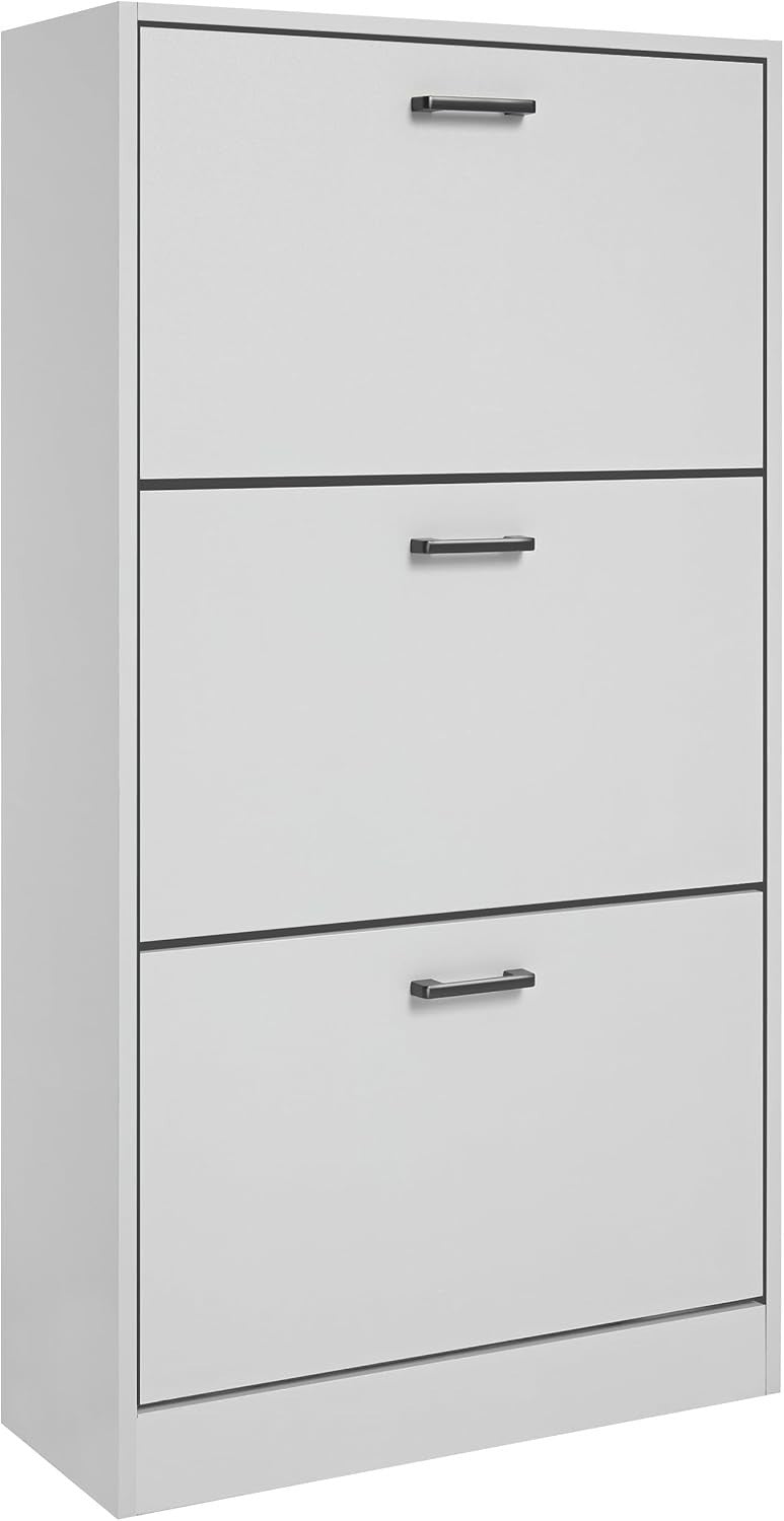 3 Drawer Shoe Cabinet with Adjustable Shelves Slim Space-Saving Storage