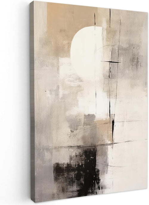Abstract Grey Canvas Wall Art 40x60cm Modern Framed Living Room Decor