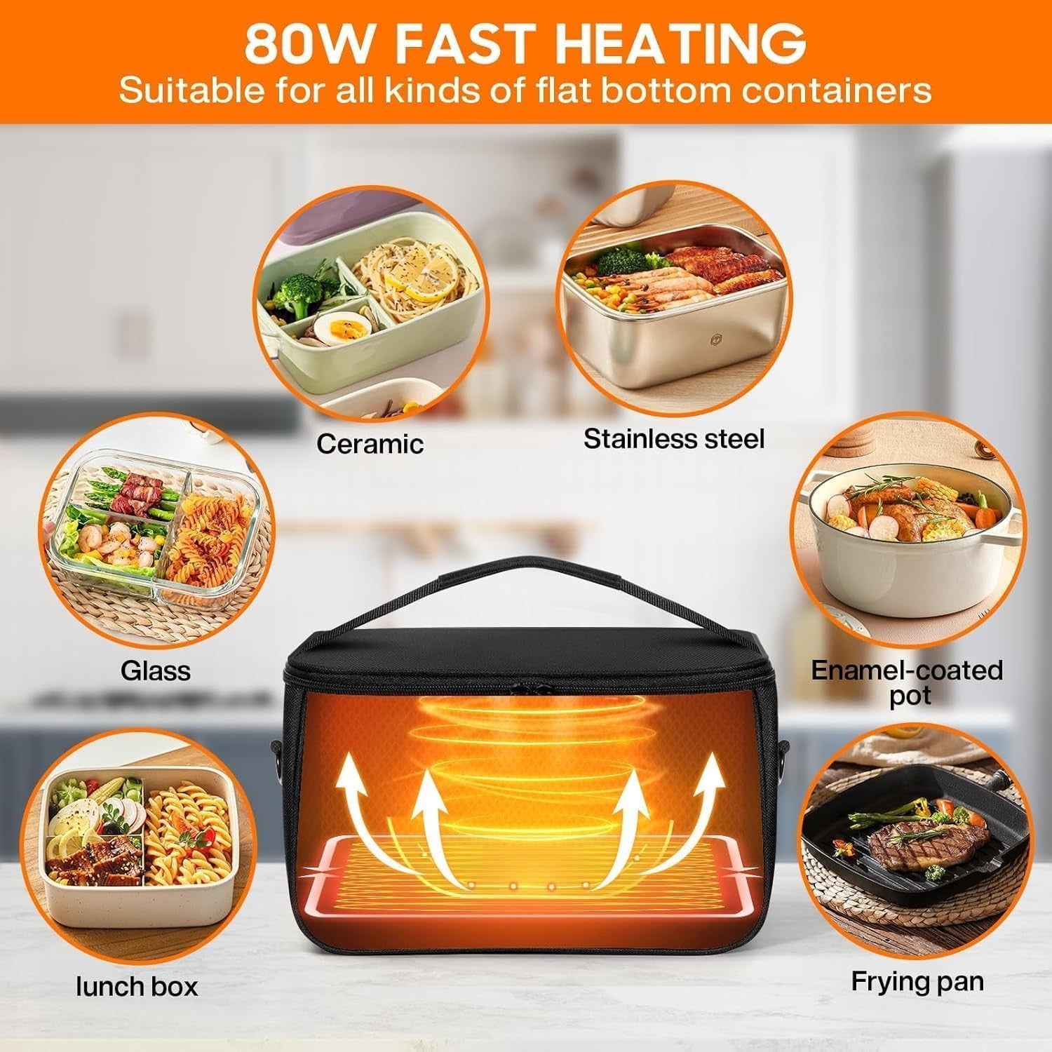 DoubleCare Portable Microwave 3-in-1 Car Lunch Box Food Heater