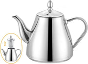 Stainless Steel Teapot 70oz 2L Tea Pot w/ Infuser Strainer Silver