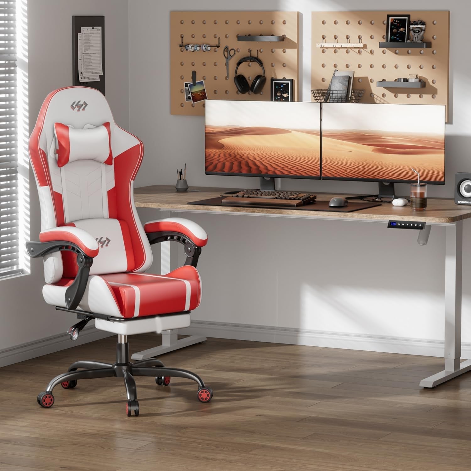 Massage Gaming Chair Recliner w/ Footrest Ergonomic Lumbar