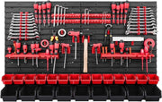 Wall Mounted Garage Tool Organizer Peg Board Storage Rack Set
