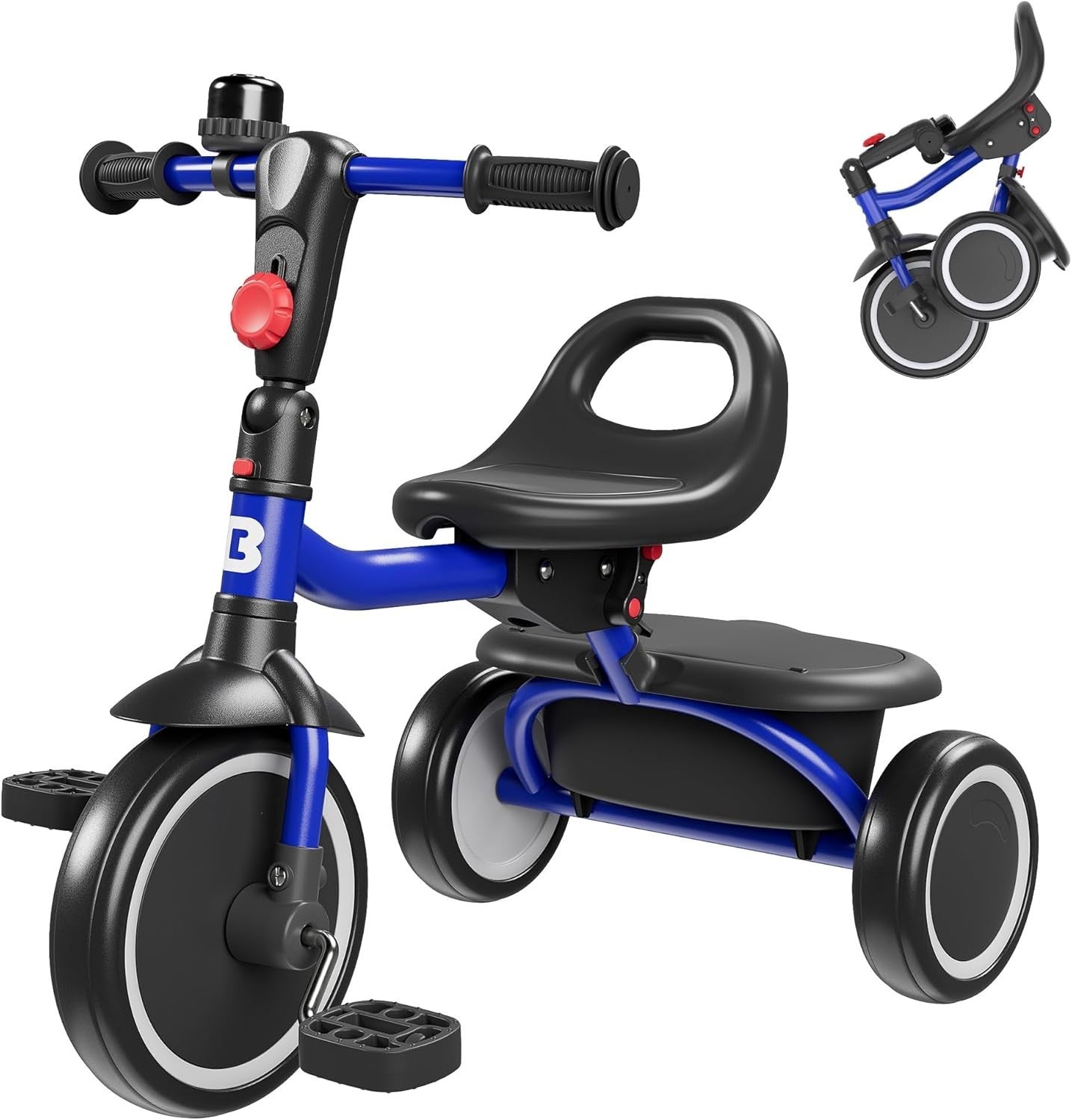 Kids Tricycle Toddler Trike Foldable Ride On Bike Blue Age 18M-5Y