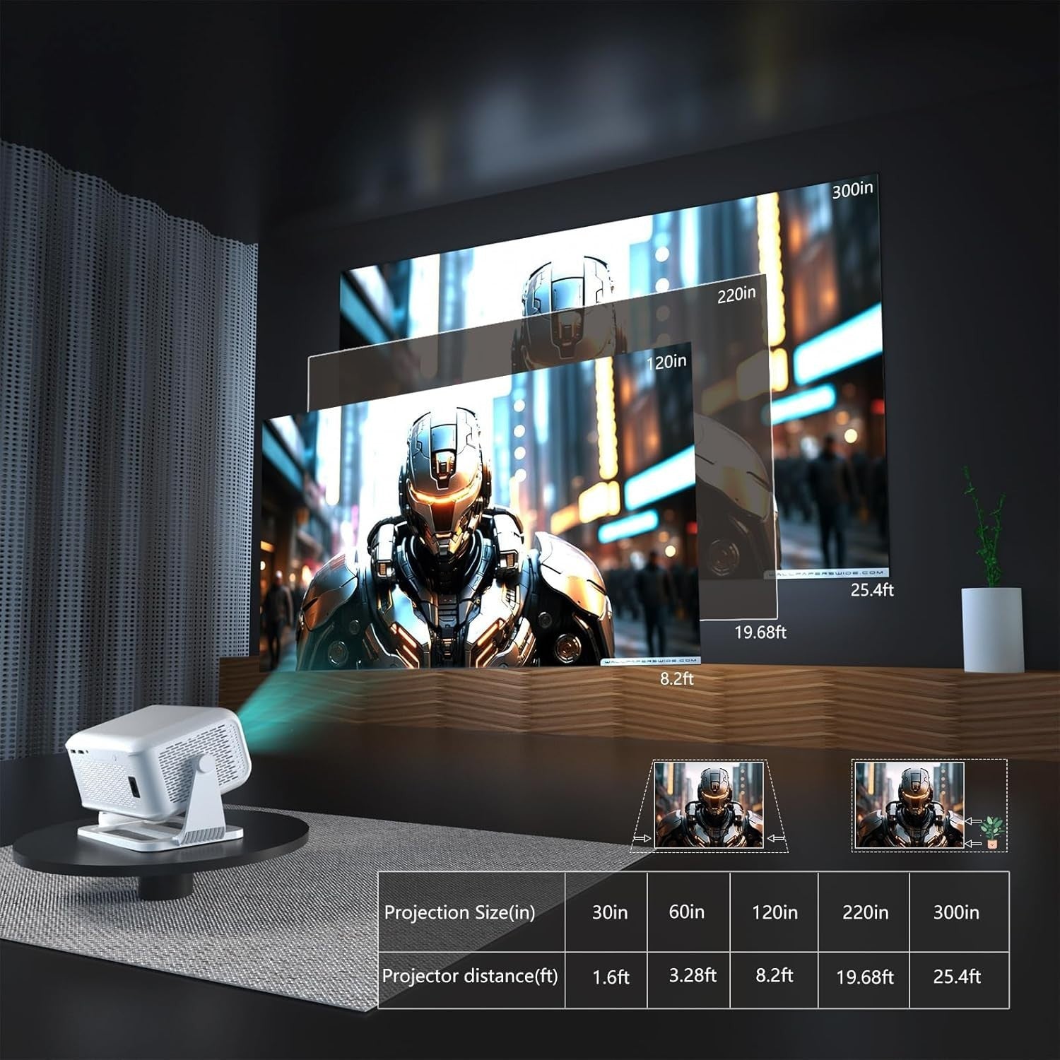 Netflix Official 4K Smart Projector 800 ANSI Auto Focus WiFi Bluetooth