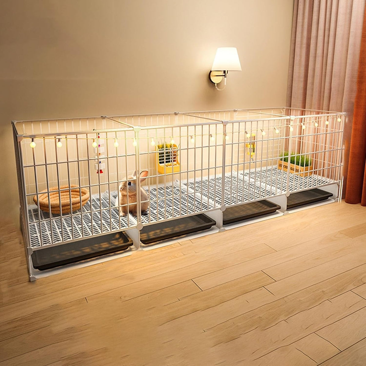 Rabbit Cage Indoor Clear Panel Playpen Portable Metal Wire Bunny Enclosure
