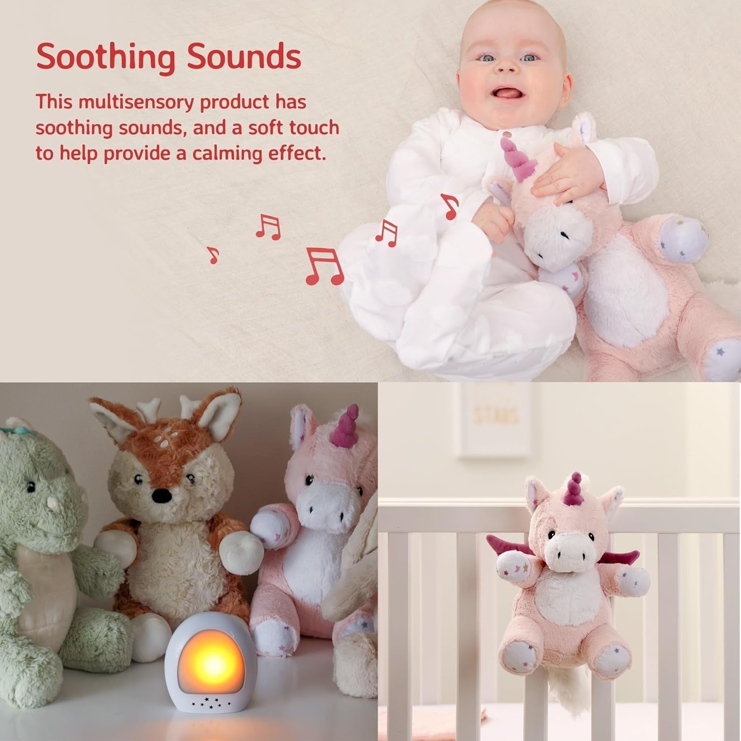 Lily the Unicorn Plush Night Light White Noise Baby Sleep Aid