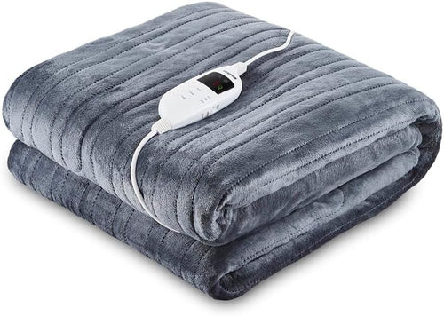 Electric Heated Throw Blanket 9 Heat Settings Timer Soft Fleece 130x180cm