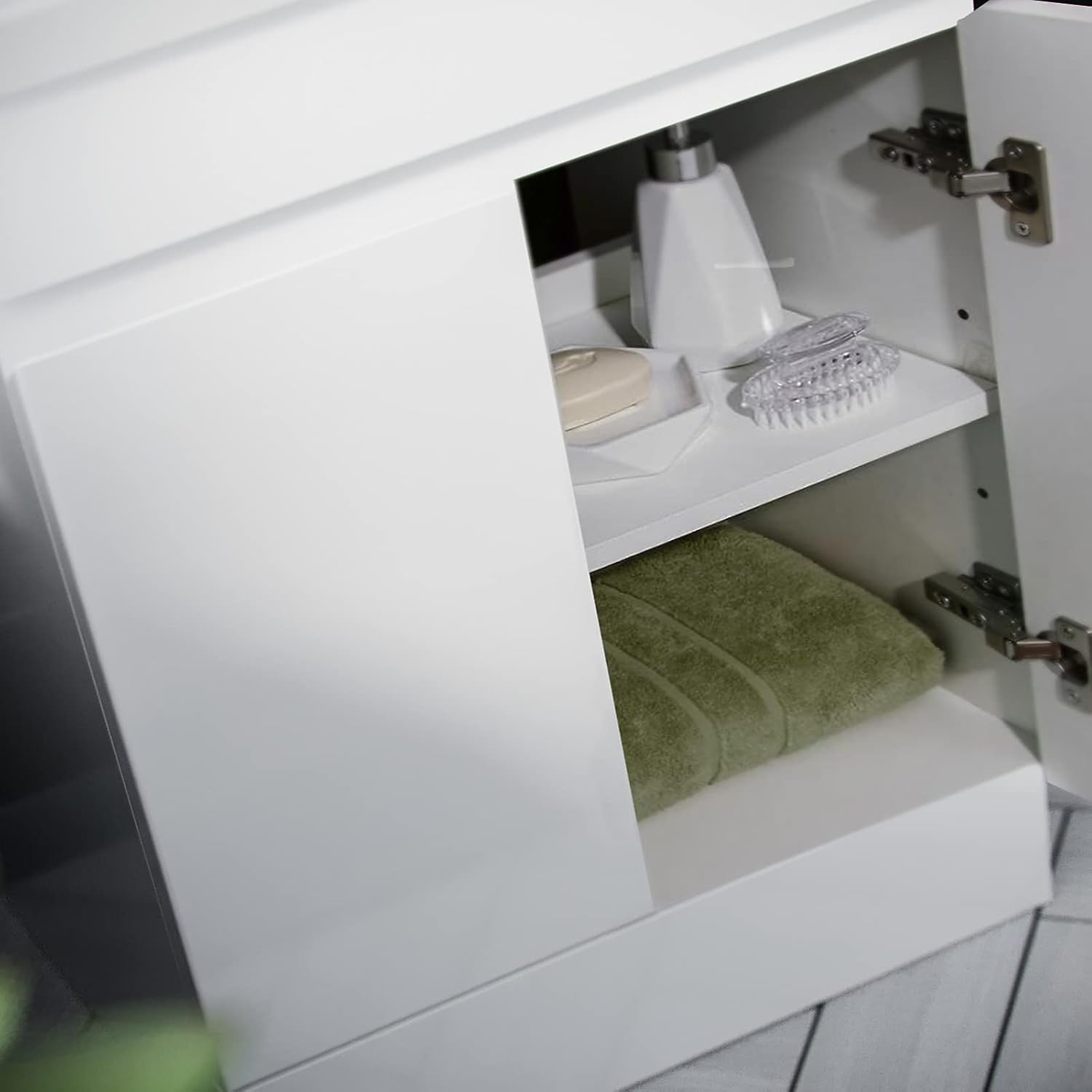 600mm White Bathroom Vanity Unit with Basin Gloss Freestanding Sink Cabinet